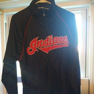 Cleveland Indians Jacket Mens XL Blue Majestic Therma Base MLB Chief Wahoo